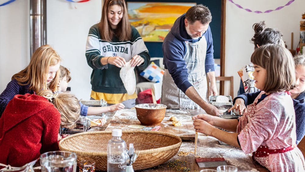 Hand made pasta class for kids