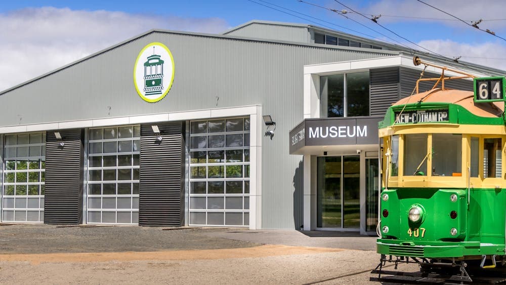 Large building with tram