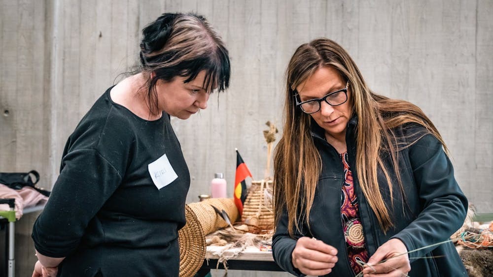 Wadawurrung weaving workshop at the Rare Trades Centre