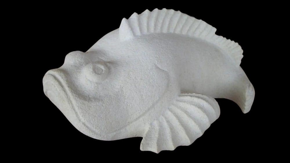 Limestone carved fish