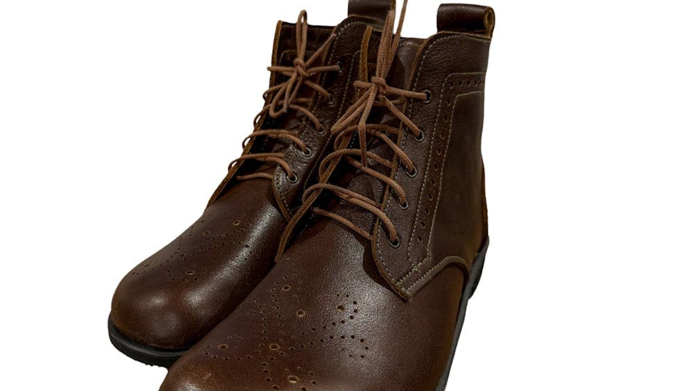 Pair of brown leather ankle boots