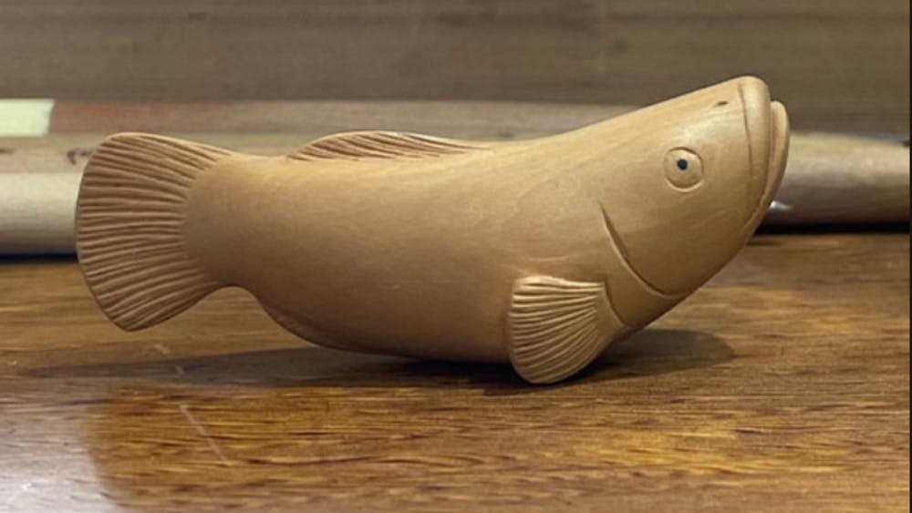 Handcarved wooden fish