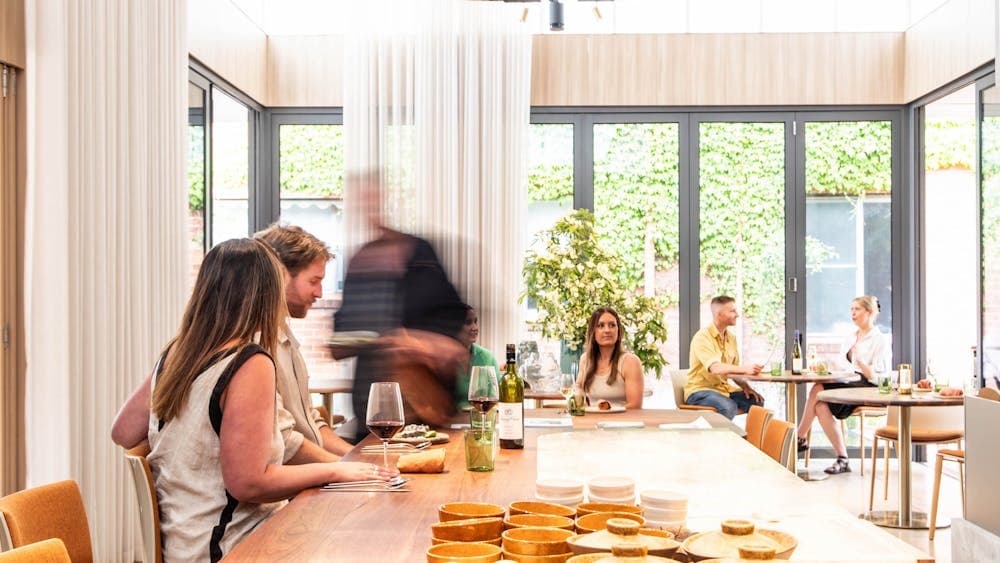 People dining at restaurant