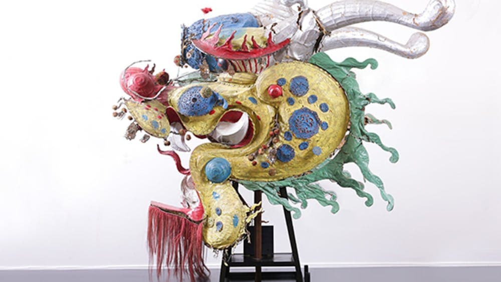 Side view of Chinese processional dragon