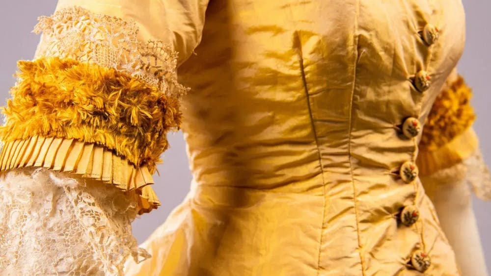 Bodice of a gold 19th century dress