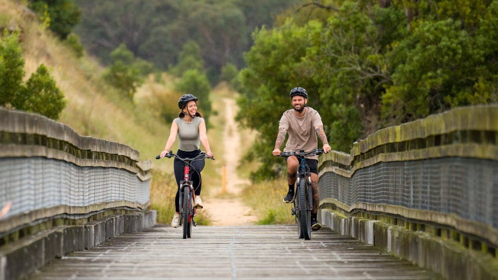 Cyclists on Nimons Bridge