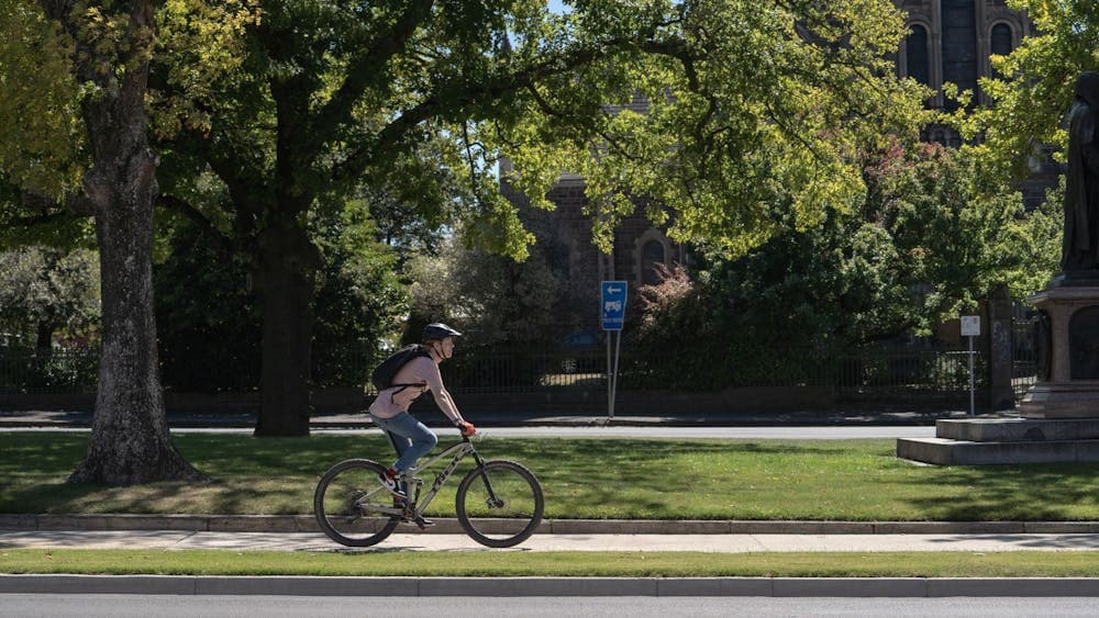 Cycling along Sturt St, Ballarat