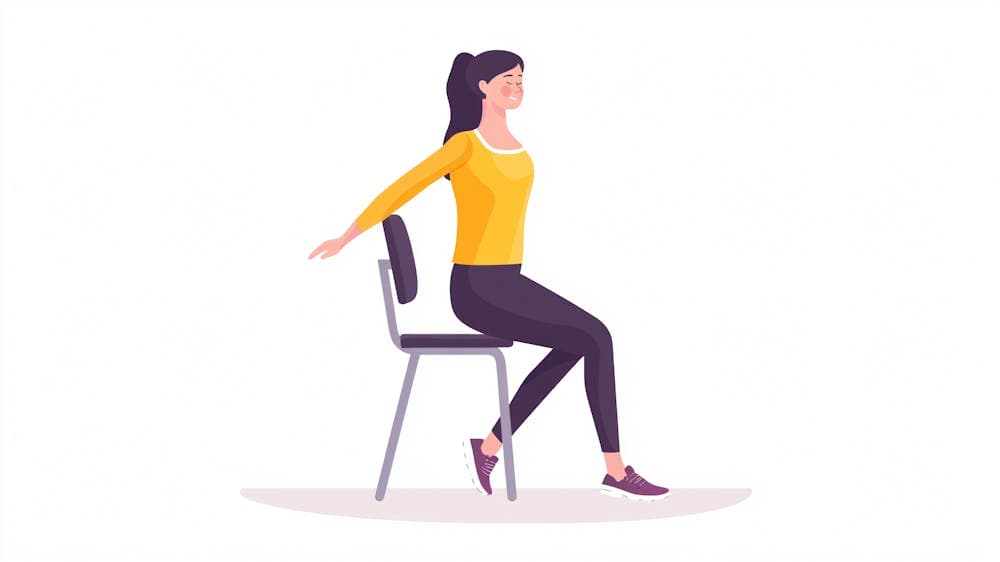 Young woman exercising while seated on a chair