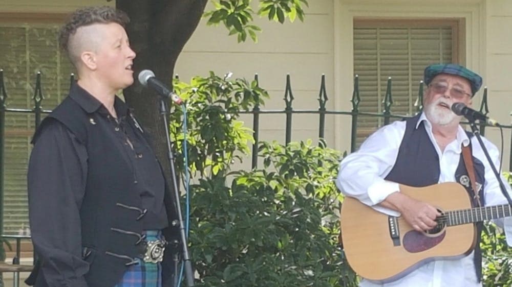 Scottish folk duo performing live